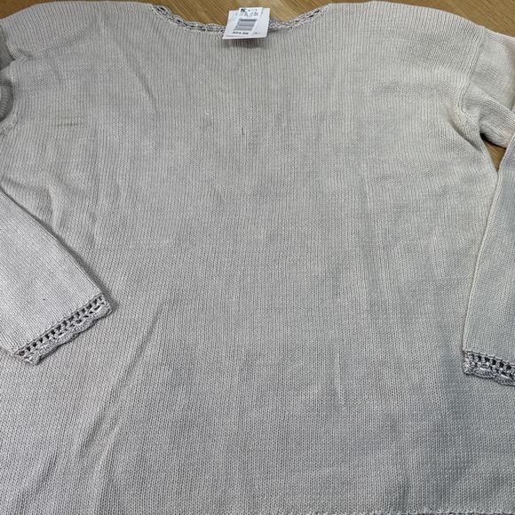 NWT Vintage Bentley L-mart Women's XL Embroidered Tan Sweater Floral & Faux Pear - Picture 6 of 9